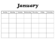 January Preschool Calendar